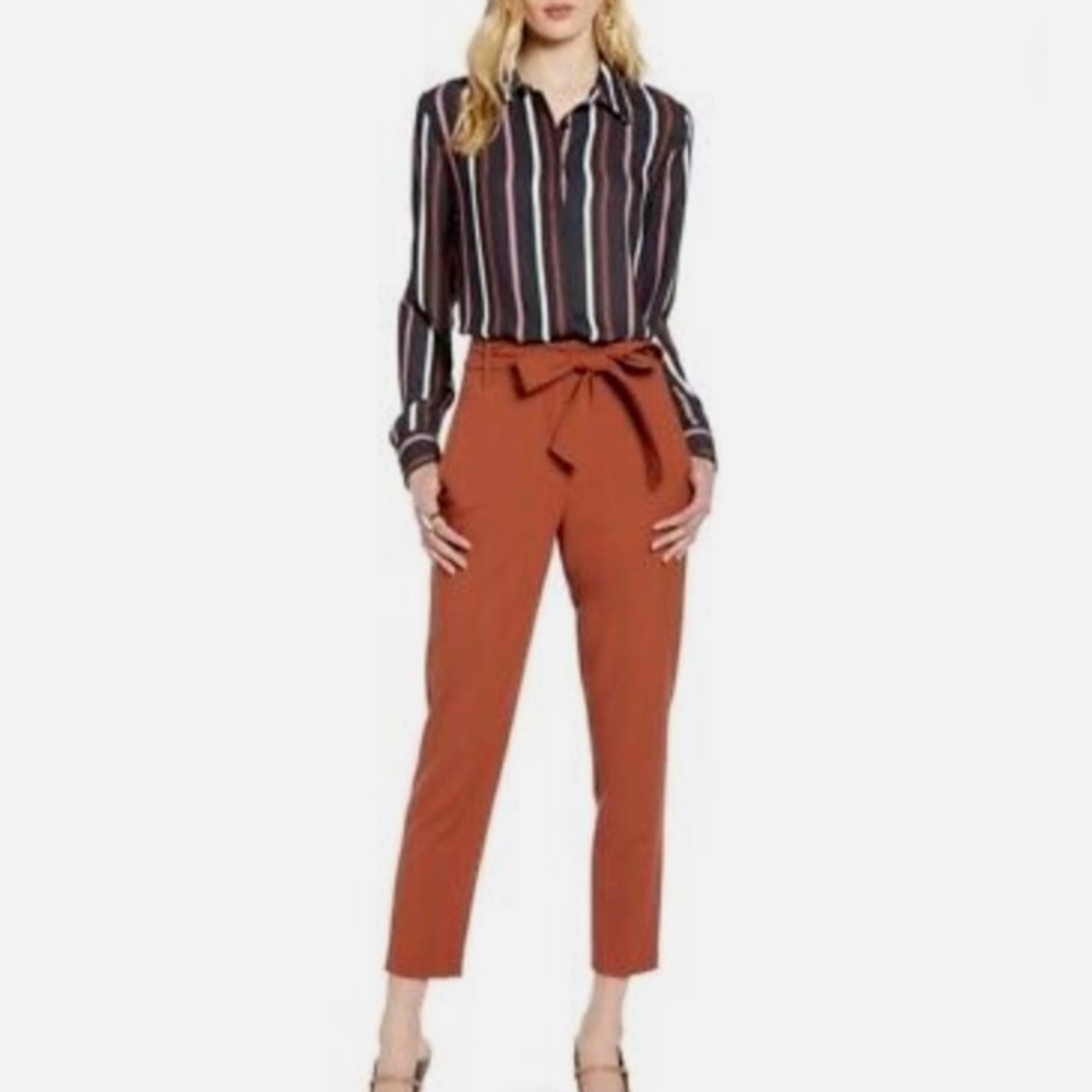 Halogen Tie Waist Pants in Rust Sequoia